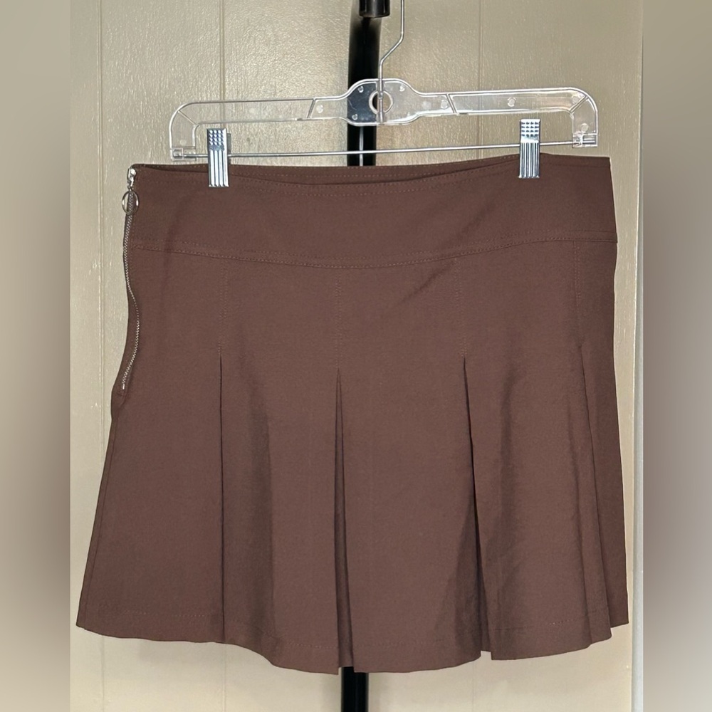 Brown Pleated Women's Skirt